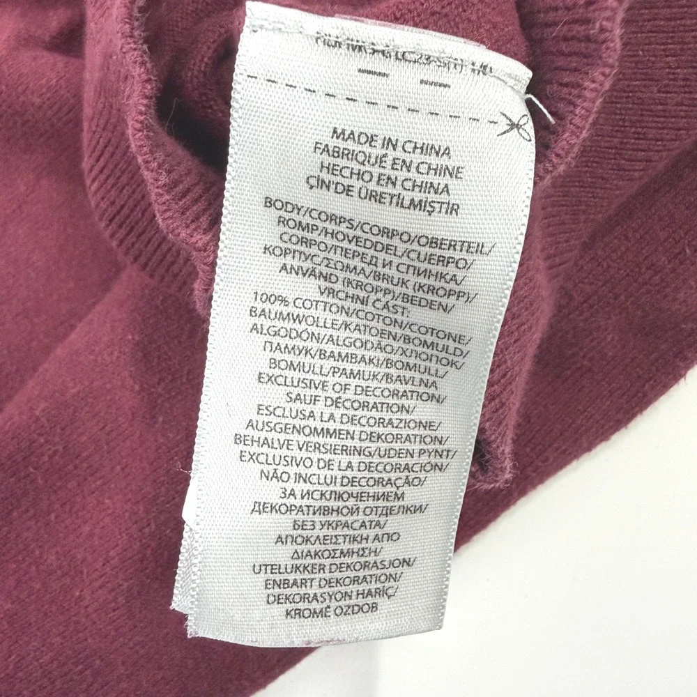 Polo Ralph Lauren Sweater Mens Large Pima Cotton Crewneck Burgundy Red